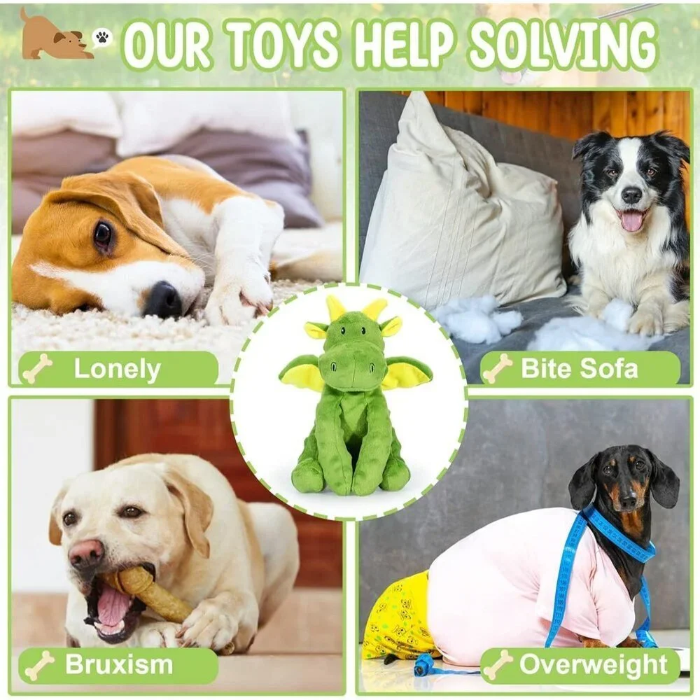 Squeaky Dog Toys Plush Dog Toy with Crinkle Paper Stuffed Durable Dog